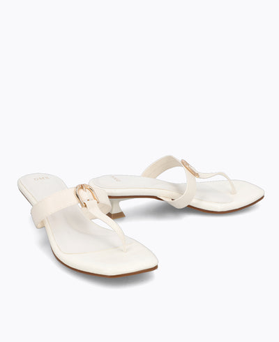 Ellery Thong Heel Sandals - Beige