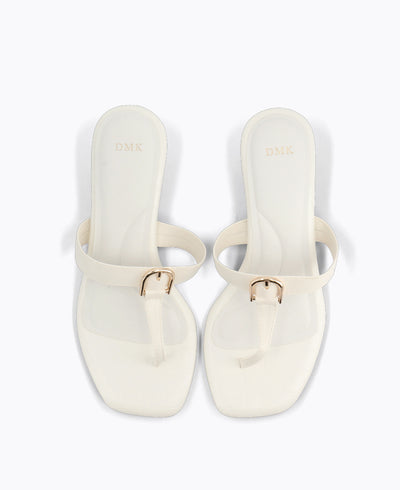Ellery Thong Heel Sandals - Beige