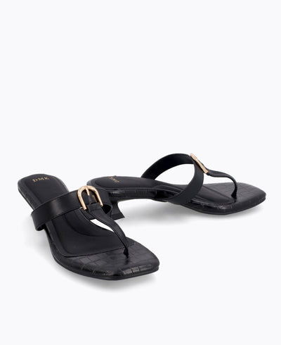 Ellery Thong Heel Sandals - Black