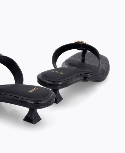 Ellery Thong Heel Sandals - Black