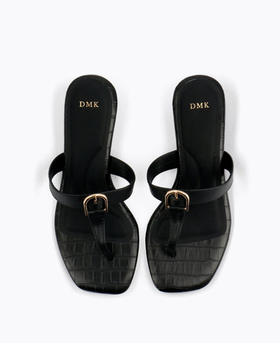 Ellery Thong Heel Sandals - Black