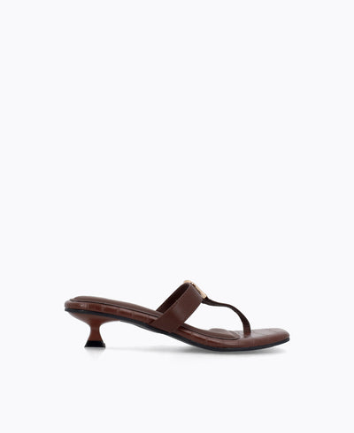 Ellery Thong Heel Sandals - Brown