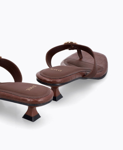Ellery Thong Heel Sandals - Brown
