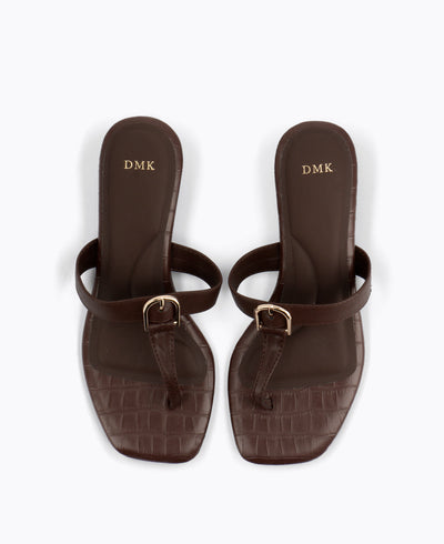Ellery Thong Heel Sandals - Brown