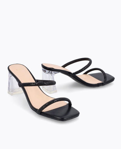 Feodora Heel Sandals - Black