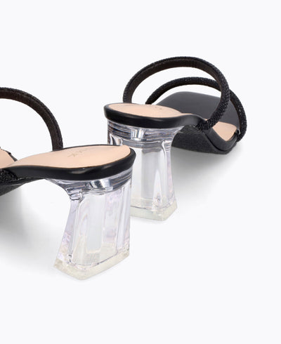 Feodora Heel Sandals - Black