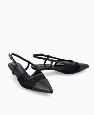 Leona Slingback Heel Pumps - Black
